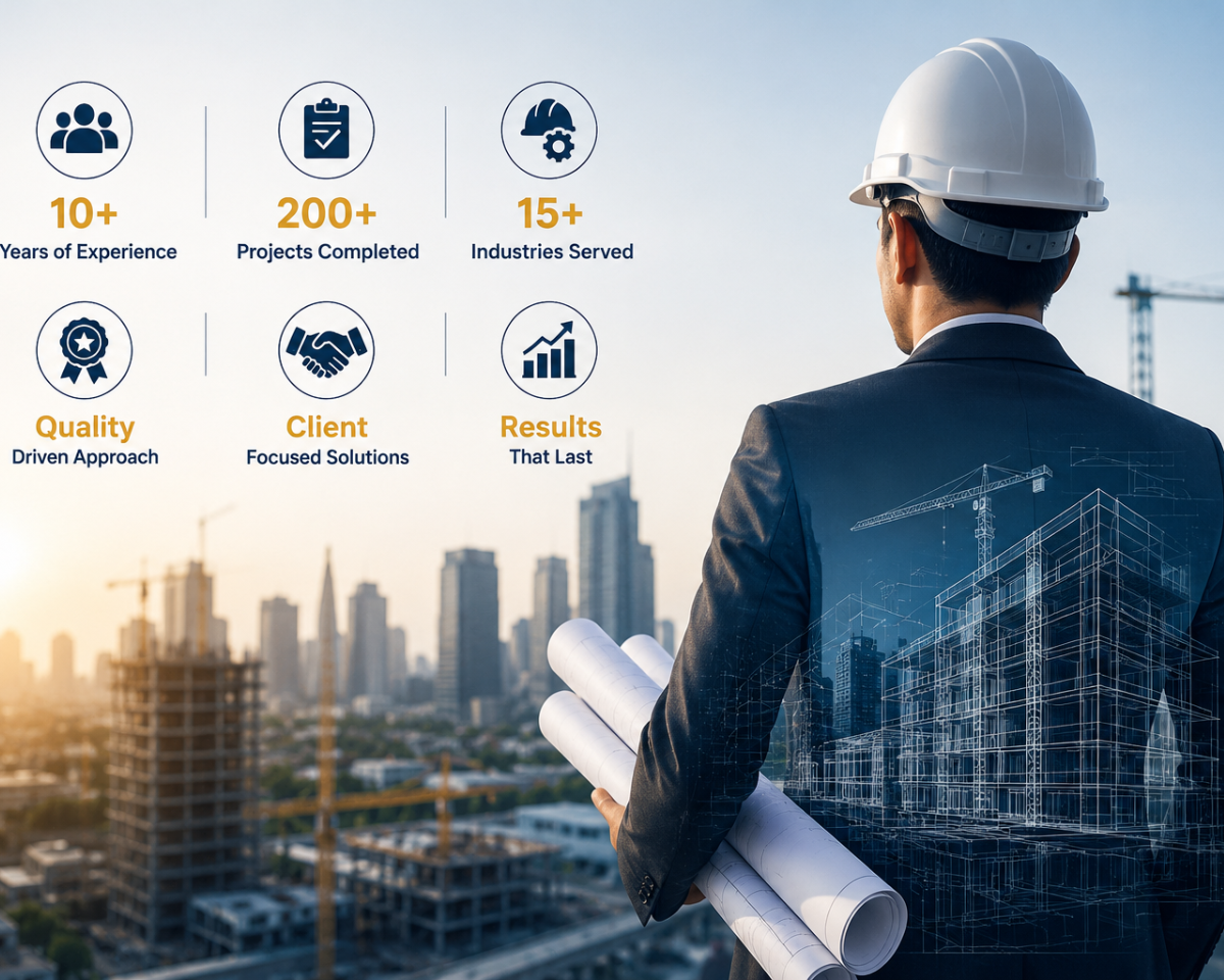 Project manager reviewing plans on a project site